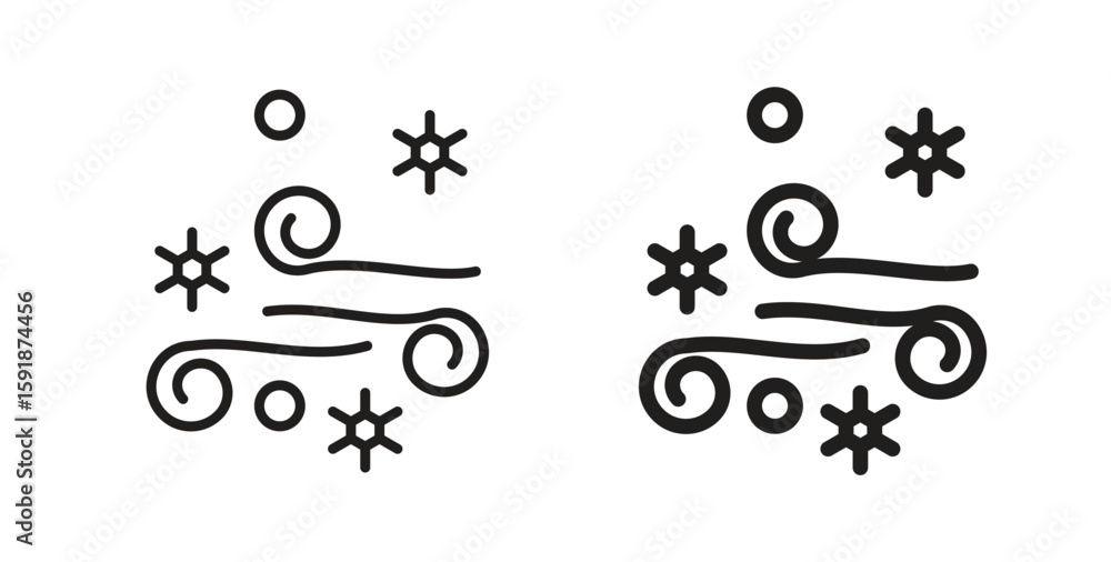 Snow blowing icon for websites and mobile minimalistic flat design.