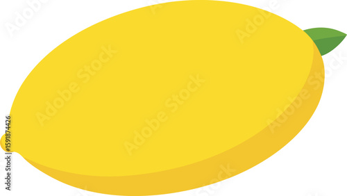 Vector Lemon in Bright Yellow Tone Flat Design