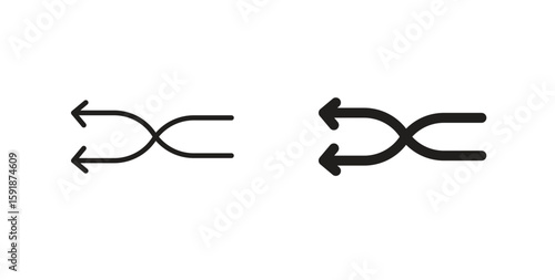 Shuffle icon for websites and mobile minimalistic flat design.
