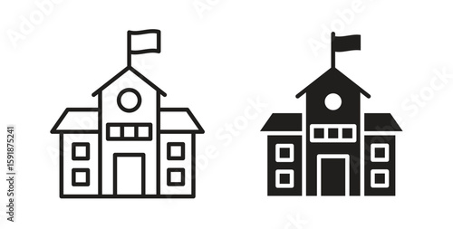 school icon for websites and mobile minimalistic flat design.