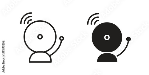 School bell icon for websites and mobile minimalistic flat design.