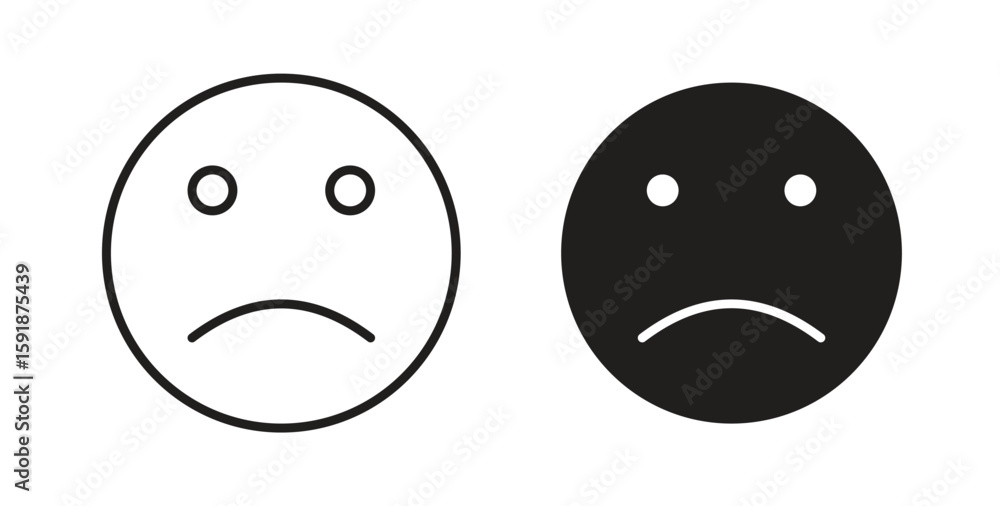 Fototapeta premium Sad icon for websites and mobile minimalistic flat design.