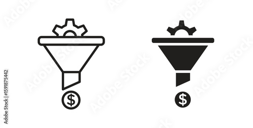 Sales funnel icon for websites and mobile minimalistic flat design.