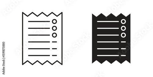 Receipt icon for websites and mobile minimalistic flat design.