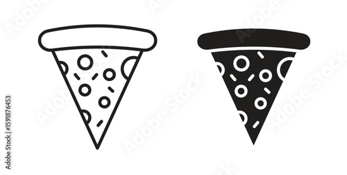 Pizza slice icon for websites and mobile minimalistic flat design.