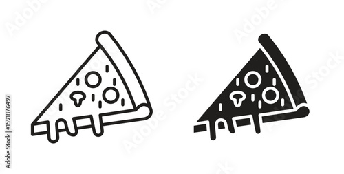 Pizza slice icon for websites and mobile minimalistic flat design.