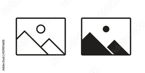 Picture icon for websites and mobile minimalistic flat design.