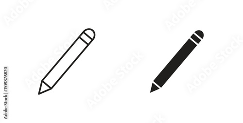 Pencil icon for websites and mobile minimalistic flat design.
