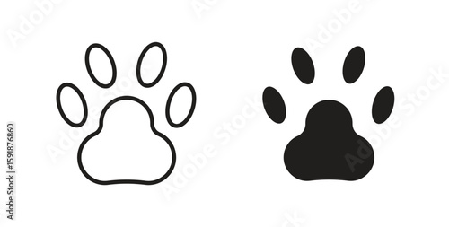 Paw icon for websites and mobile minimalistic flat design.