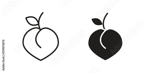 Peach icon for websites and mobile minimalistic flat design.