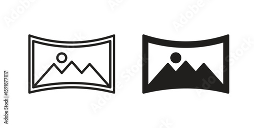 Panoramic icon for websites and mobile minimalistic flat design.