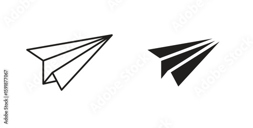 Paper plane icon for websites and mobile minimalistic flat design.