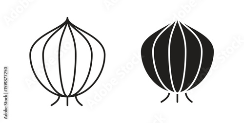 Onion icon for websites and mobile minimalistic flat design.