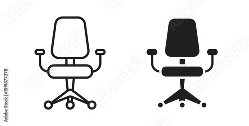 Office chair icon for websites and mobile minimalistic flat design.