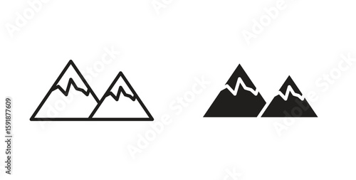 Mountains icon for websites and mobile minimalistic flat design.