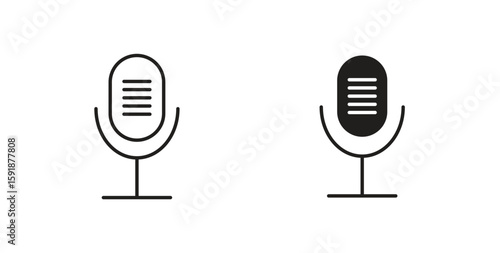 Microphone icon for websites and mobile minimalistic flat design.
