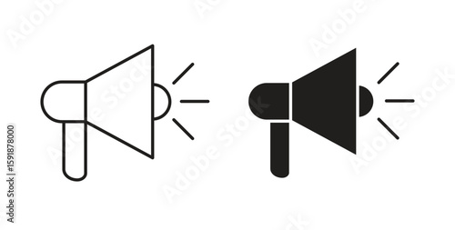 Megaphone icon for websites and mobile minimalistic flat design.