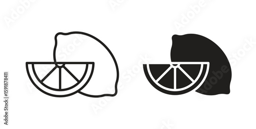 Lemon icon for websites and mobile minimalistic flat design.