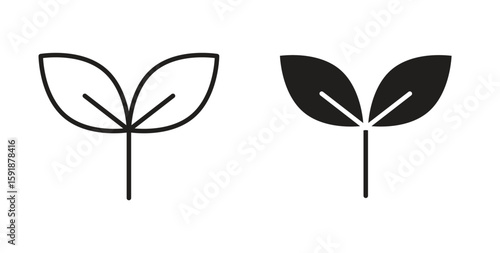 Leaf icon for websites and mobile minimalistic flat design.