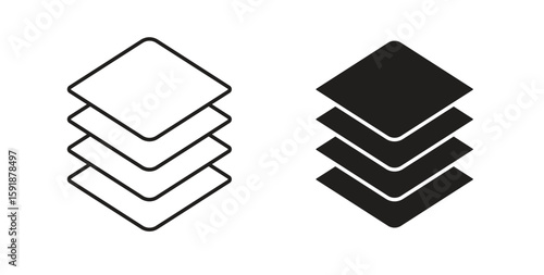 Layers icon for websites and mobile minimalistic flat design.