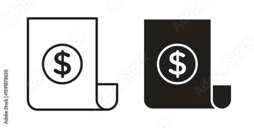 Invoice icon for websites and mobile minimalistic flat design.