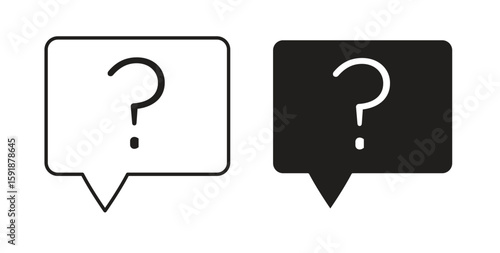 Interrogation icon for websites and mobile minimalistic flat design.