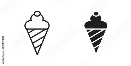 Ice cream icon for websites and mobile minimalistic flat design.
