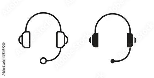 Headset icon for websites and mobile minimalistic flat design.