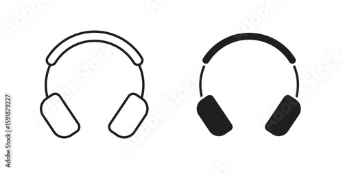 Headset icon for websites and mobile minimalistic flat design.