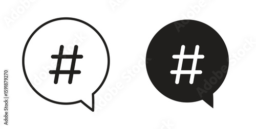 Hashtag icon for websites and mobile minimalistic flat design.
