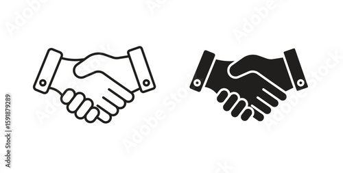 Handshake icon for websites and mobile minimalistic flat design.