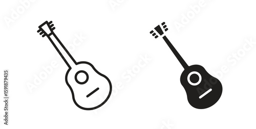 Guitar icon for websites and mobile minimalistic flat design.