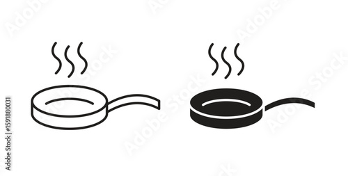Frying pan icon for websites and mobile minimalistic flat design.