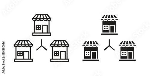 Franchise icon for websites and mobile minimalistic flat design.