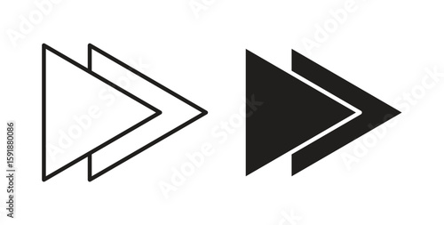 Forward icon for websites and mobile minimalistic flat design.