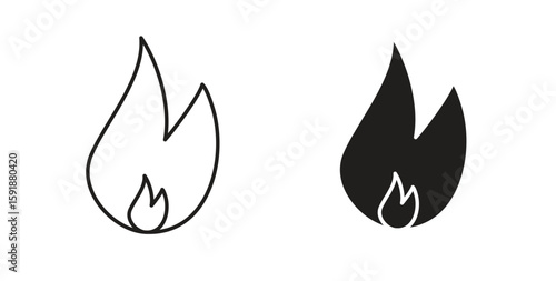 Flame icon for websites and mobile minimalistic flat design.