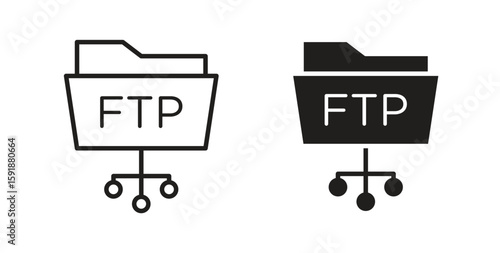FTP icon for websites and mobile minimalistic flat design.