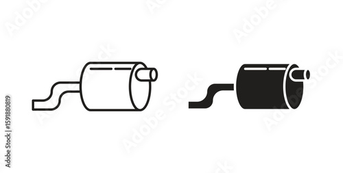 Exhaust pipe icon for websites and mobile minimalistic flat design.