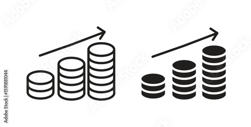 Earning icon for websites and mobile minimalistic flat design.