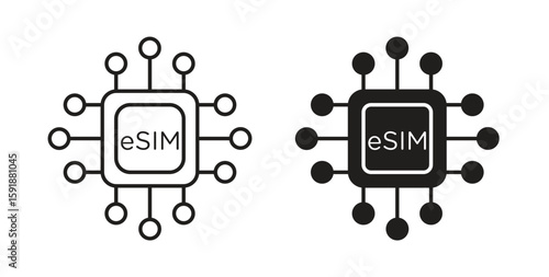 ESIM icon for websites and mobile minimalistic flat design.