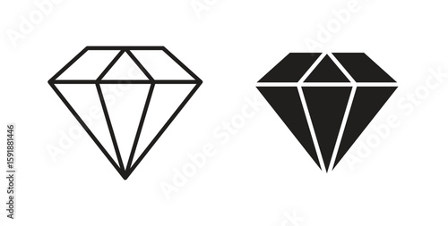 Diamond icon for websites and mobile minimalistic flat design.