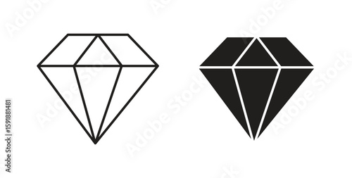 Diamond icon for websites and mobile minimalistic flat design.