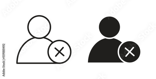 Delete user icon for websites and mobile minimalistic flat design.