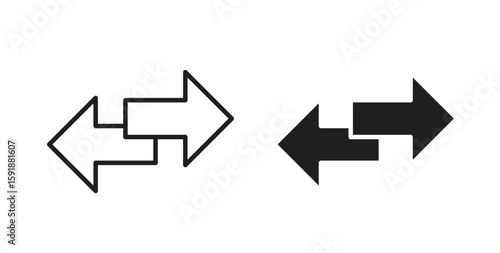 Data transfer icon for websites and mobile minimalistic flat design.