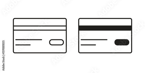 Credit card icon for websites and mobile minimalistic flat design.