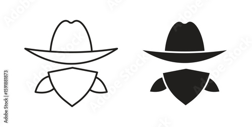 Cowboy icon for websites and mobile minimalistic flat design.
