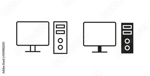 Computer icon for websites and mobile minimalistic flat design.