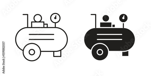 Compressor icon for websites and mobile minimalistic flat design.