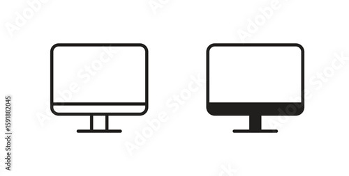 Computer screen icon for websites and mobile minimalistic flat design.