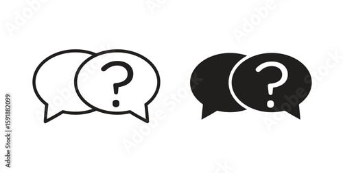 Comment question icon for websites and mobile minimalistic flat design.